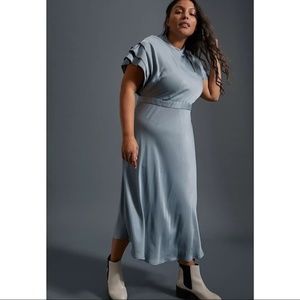 Anthropologie Madeleine Midi Dress Blue 20W NEW